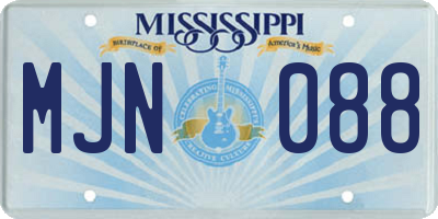 MS license plate MJN088