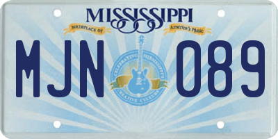 MS license plate MJN089