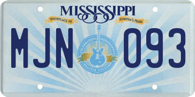 MS license plate MJN093