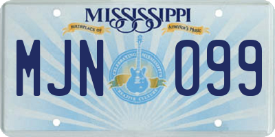 MS license plate MJN099