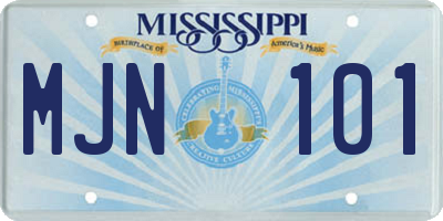 MS license plate MJN101