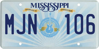 MS license plate MJN106