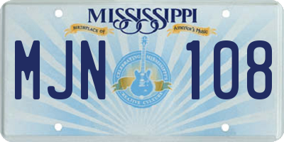 MS license plate MJN108