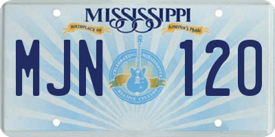 MS license plate MJN120
