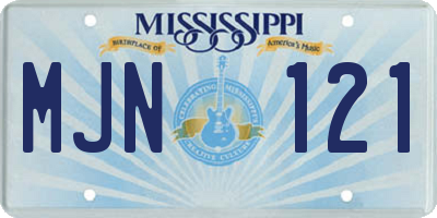 MS license plate MJN121