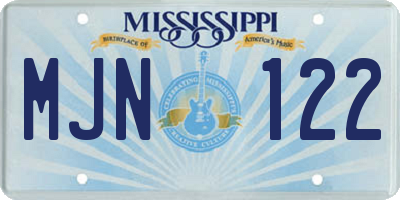 MS license plate MJN122