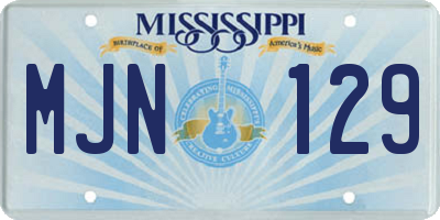 MS license plate MJN129