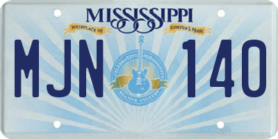 MS license plate MJN140