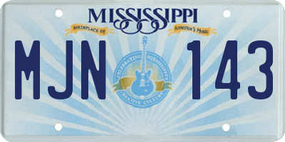 MS license plate MJN143