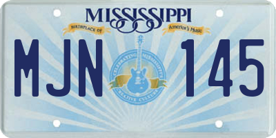 MS license plate MJN145