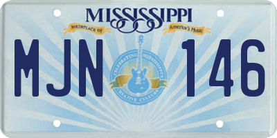 MS license plate MJN146