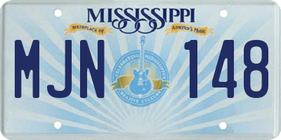 MS license plate MJN148