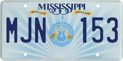 MS license plate MJN153
