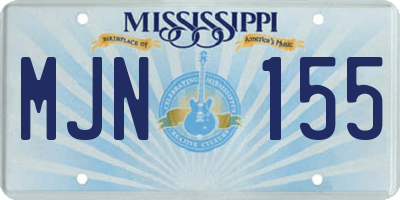 MS license plate MJN155