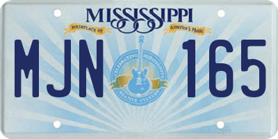 MS license plate MJN165