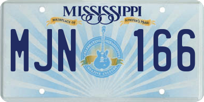 MS license plate MJN166