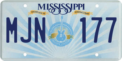 MS license plate MJN177