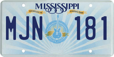 MS license plate MJN181