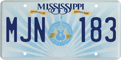 MS license plate MJN183