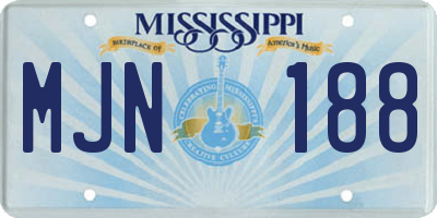 MS license plate MJN188