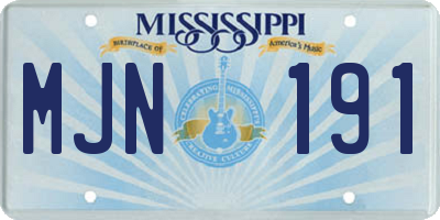 MS license plate MJN191
