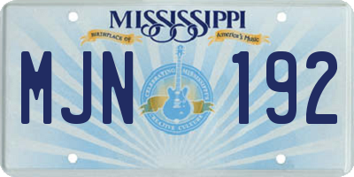 MS license plate MJN192