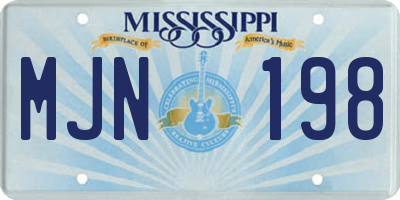 MS license plate MJN198