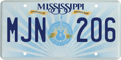 MS license plate MJN206