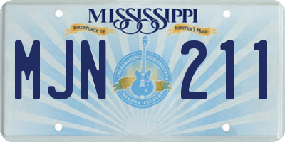 MS license plate MJN211