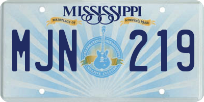 MS license plate MJN219