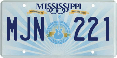MS license plate MJN221