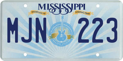 MS license plate MJN223
