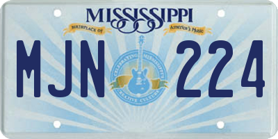 MS license plate MJN224