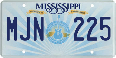 MS license plate MJN225
