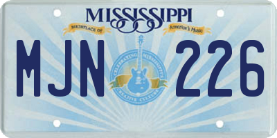 MS license plate MJN226