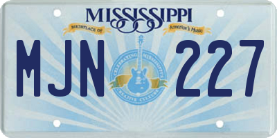 MS license plate MJN227