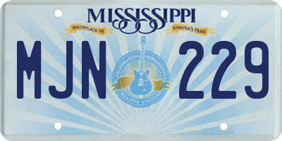 MS license plate MJN229