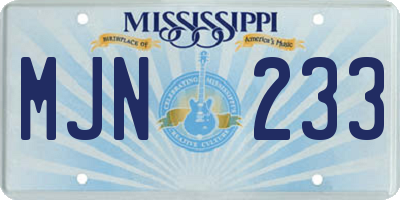 MS license plate MJN233