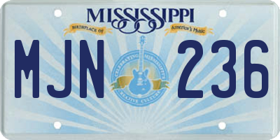 MS license plate MJN236