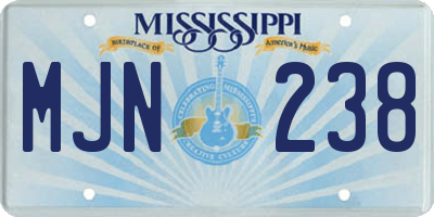 MS license plate MJN238