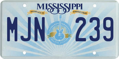 MS license plate MJN239
