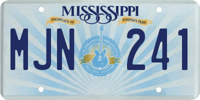 MS license plate MJN241