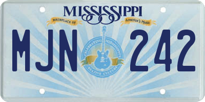MS license plate MJN242