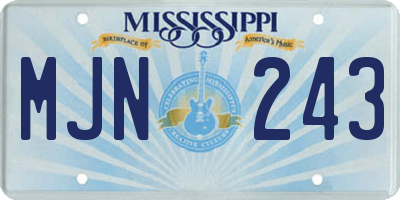 MS license plate MJN243