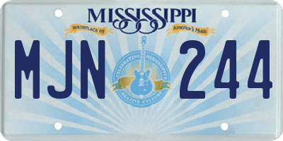 MS license plate MJN244