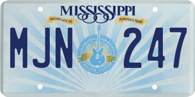 MS license plate MJN247