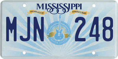MS license plate MJN248