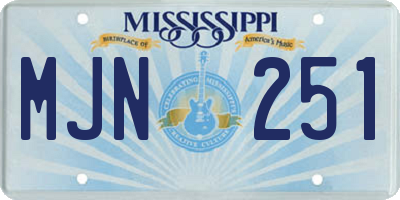 MS license plate MJN251