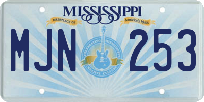 MS license plate MJN253