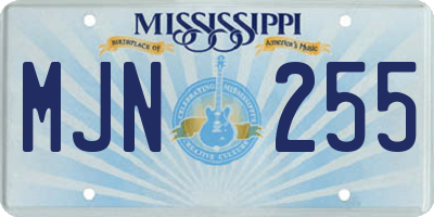 MS license plate MJN255